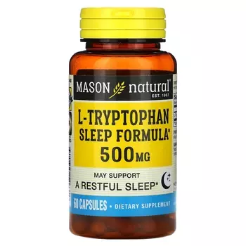 Формула Mason Natural для сна с L-триптофаном, 500 мг, 60 капсул