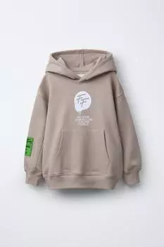 Форсаж толстовка с капюшоном ZARA, цвет Brown/Taupe