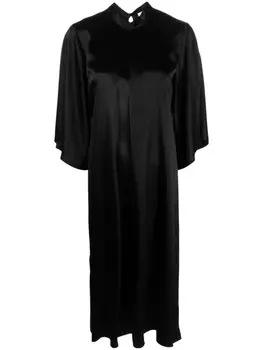 Forte Forte атласное платье-трапеция длины миди, черный