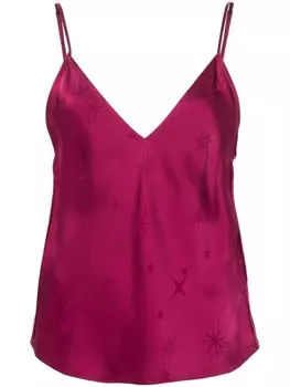 Forte Forte атласный топ с узором, фиолетовый