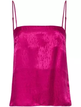 Forte Forte атласный топ в клетку, розовый