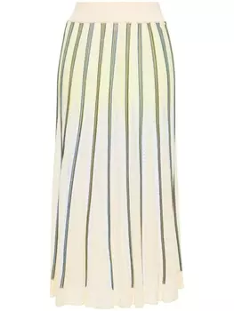 Forte Forte ажурная юбка в полоску, зеленый