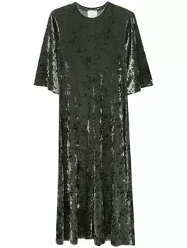 Forte Forte бархатное платье макси, зеленый