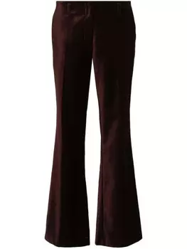 Forte Forte бархатные брюки прямого кроя, коричневый
