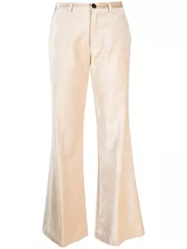 Forte Forte бархатные брюки прямого кроя, нейтральный цвет