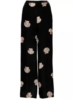 Forte Forte бархатные брюки широкого кроя, черный