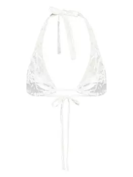 Forte Forte бархатный топ бикини с треугольными чашками, белый