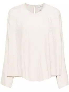 Forte Forte бархатный топ с длинными рукавами, нейтральный цвет