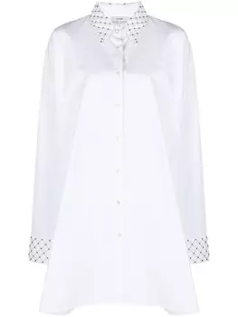 Forte Forte декорированное платье-рубашка, белый