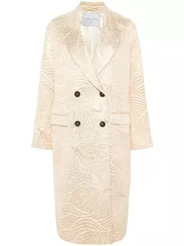 Forte Forte двубортное пальто с эффектом металлик, золотистый