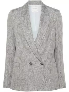 Forte Forte двубортный блейзер с люрексом, синий