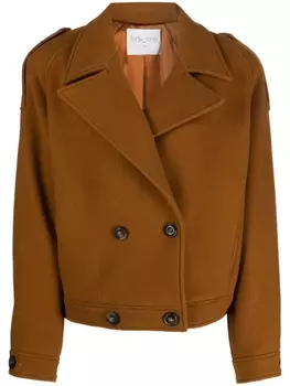 Forte Forte двубортный шерстяной пиджак, коричневый