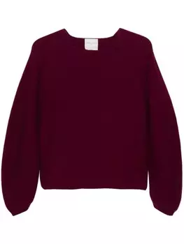 Forte Forte джемпер в рубчик с круглым вырезом, фиолетовый