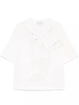 Forte Forte футболка с пайетками, белый