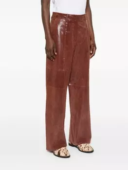 Forte Forte креповые брюки прямого кроя, коричневый