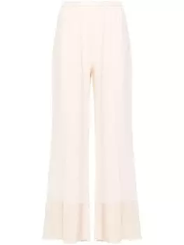 Forte Forte креповые брюки прямого кроя, нейтральный цвет