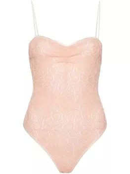 Forte Forte кружевное боди с вырезом в форме сердца, розовый