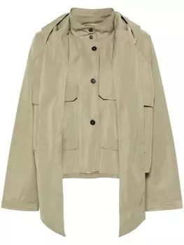 Forte Forte куртка в стиле милитари с капюшоном, зеленый