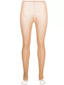 Forte Forte легинсы с завышенной талией и штрипками, нейтральный цвет