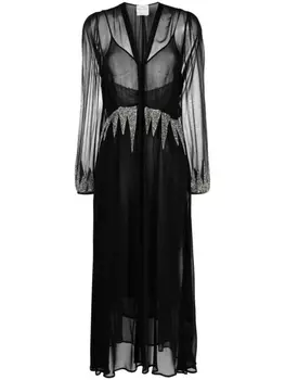 Forte Forte многослойное платье макси с кристаллами, черный