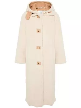 Forte Forte однобортное пальто из шерпы, нейтральный цвет