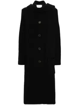 Forte Forte однобортное пальто с шарфом, синий