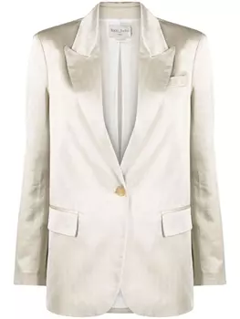 Forte Forte однобортный атласный блейзер, нейтральный цвет