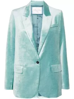 Forte Forte однобортный бархатный пиджак, синий