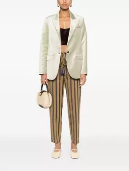 Forte Forte однобортный бархатный пиджак, зеленый