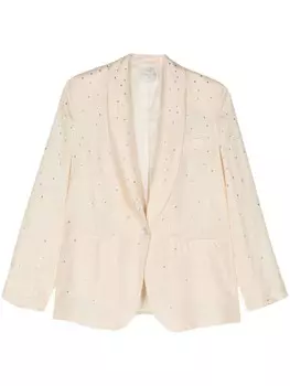 Forte Forte однобортный блейзер со стразами, серый