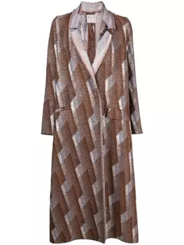 Forte Forte пальто с графичным принтом, коричневый