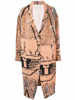 Forte Forte пальто с графичным принтом, серый