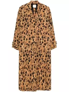 Forte Forte пальто с леопардовым принтом, коричневый