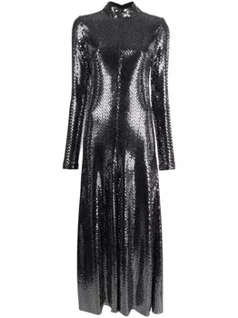 Forte Forte платье макси с эффектом металлик, серебристый
