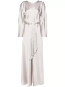 Forte Forte платье макси с поясом, нейтральный цвет