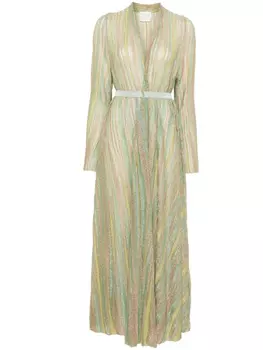 Forte Forte платье миди с люрексом, зеленый