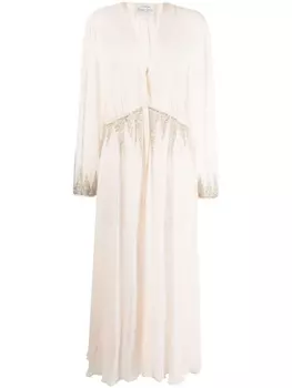 Forte Forte платье с V-образным вырезом и бисером, розовый