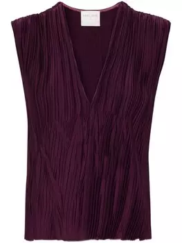 Forte Forte плиссированная блузка без рукавов, фиолетовый