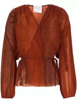 Forte Forte плиссированная блузка из тюля, оранжевый