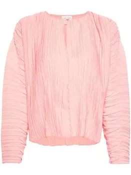 Forte Forte плиссированная блузка с длинными рукавами, розовый