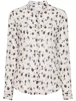 Forte Forte плиссированная рубашка с абстрактным принтом, фиолетовый