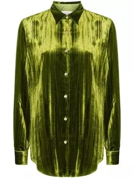 Forte Forte плиссированная рубашка, зеленый