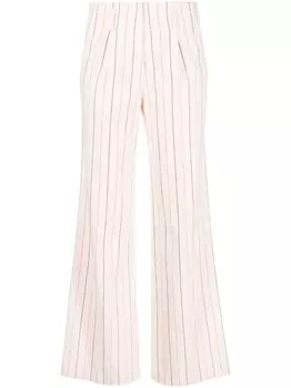 Forte Forte полосатые брюки прямого кроя, розовый