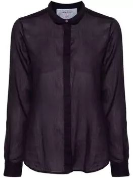 Forte Forte полупрозрачная рубашка с длинными рукавами, синий