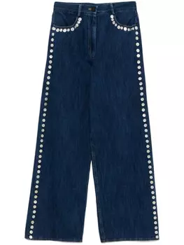 Forte Forte прямые брюки с пуговицами, синий