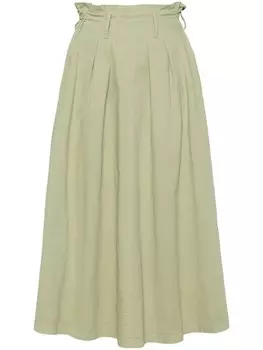 Forte Forte расклешенная юбка миди с завышенной талией, зеленый