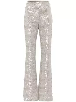 Forte Forte расклешенные брюки с пайетками, серебристый