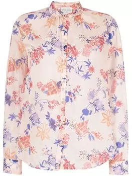 Forte Forte рубашка с длинными рукавами и цветочным принтом, нейтральный цвет