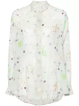 Forte Forte рубашка с графичным принтом, синий