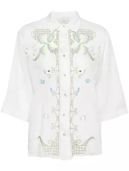 Forte Forte рубашка с вышивкой, белый